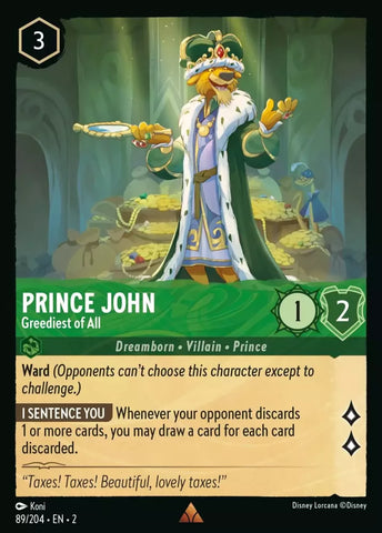 89/204 - Prince John, Greediest of All - Rare Foil