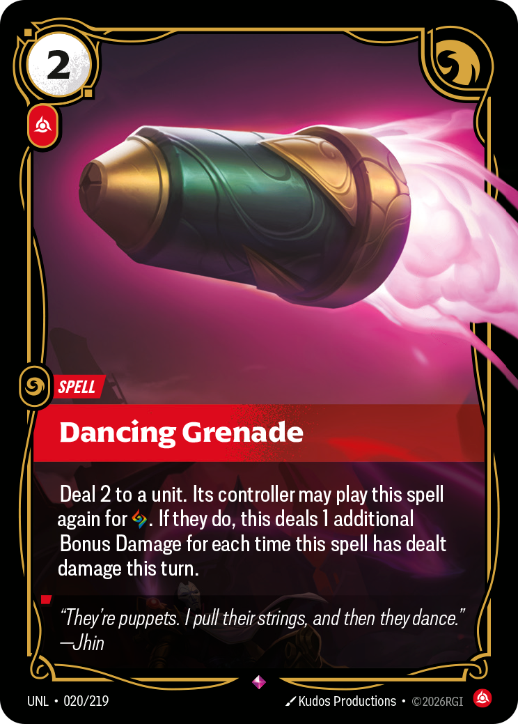 Dancing Grenade (UNL-020/219) [Riftbound: Unleashed]