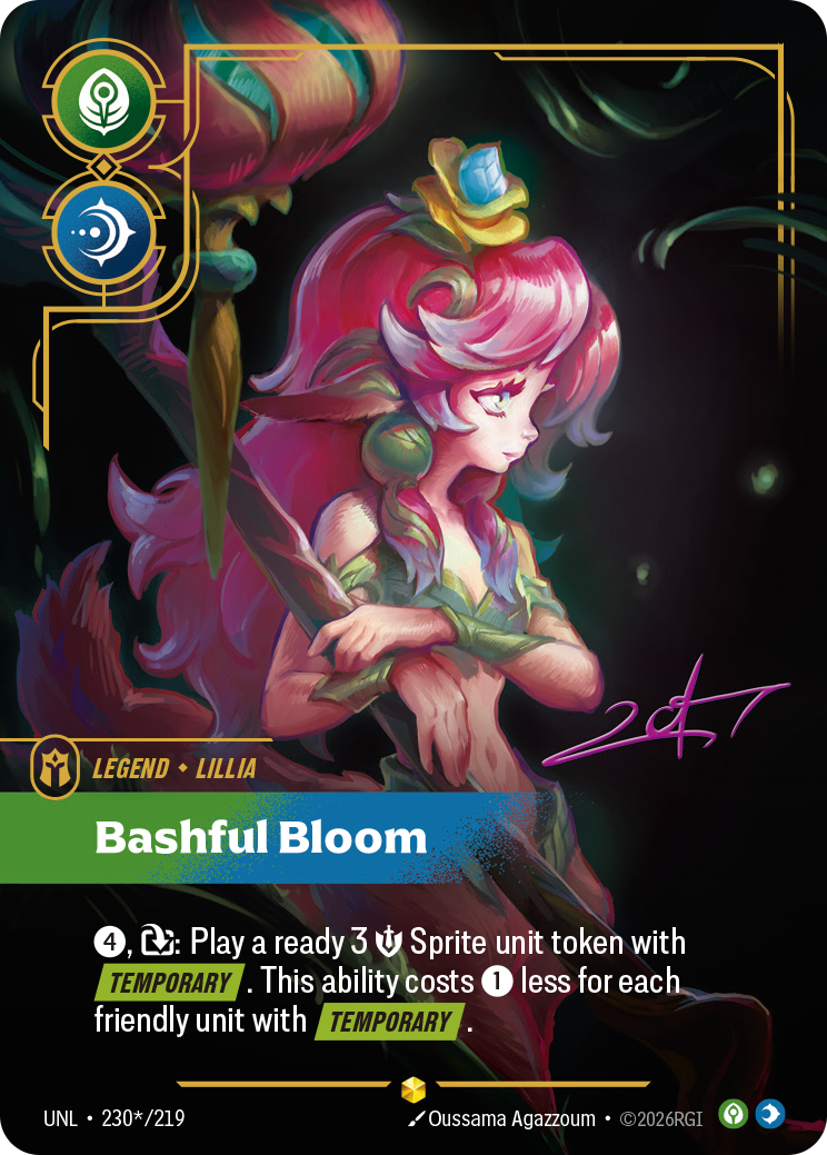 Lillia - Bashful Bloom (Signature) (UNL-230a/219) [Riftbound: Unleashed]