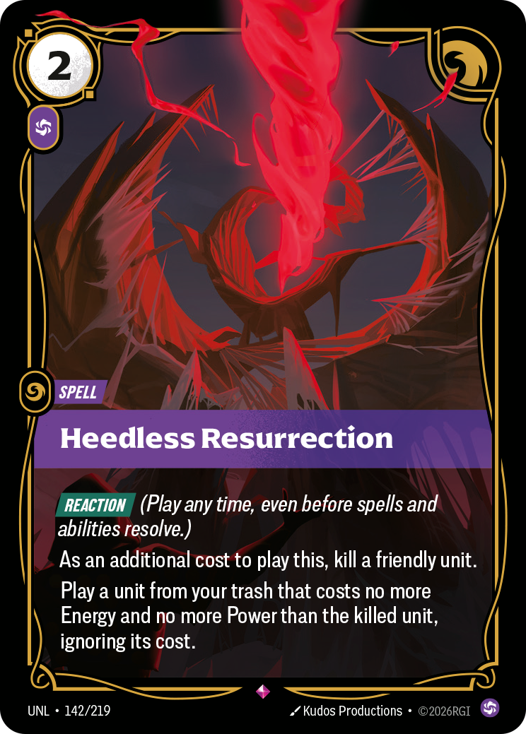 Heedless Resurrection (UNL-142/219) [Riftbound: Unleashed]