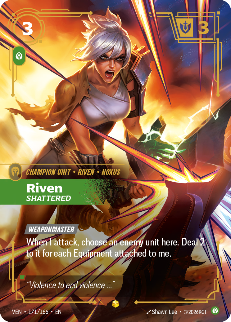 Riven, Shattered (Overnumbered) (VEN-171/166) [Riftbound: Vendetta]
