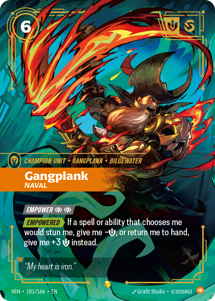 Gangplank, Naval (Overnumbered) (VEN-181/166) [Riftbound: Vendetta]