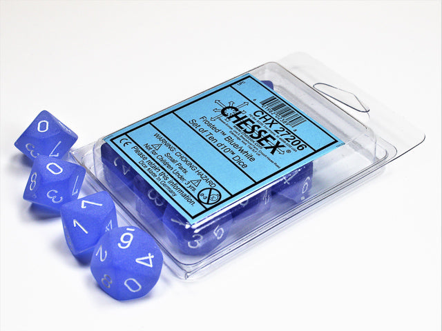 Chessex - CHX27206 - Blue/White Frosted Dice Set