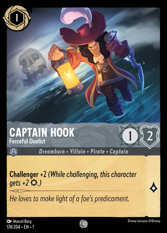 174/204 - Captain Hook - Forceful Duelist - Common Non-Foil