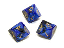 Chessex - CHX26235 - Black-Blue/Gold Gemini Dice Set