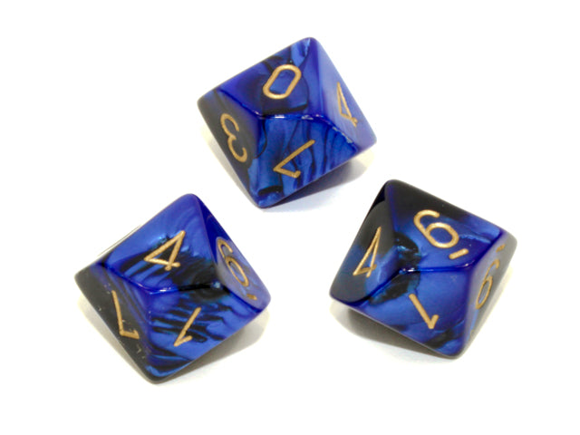 Chessex - CHX26235 - Black-Blue/Gold Gemini Dice Set
