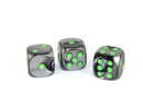 Chessex CHX 26845 GEMINI BLACK-GREY/GREEN 36D6