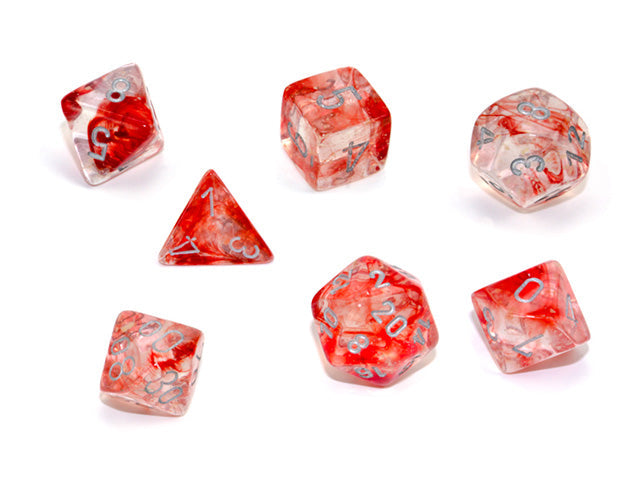 Chessex CHX 27554 7-DIE SET NEBULA RED/SILVER