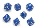 Chessex CHX 25406 7-DIE SET OPAQUE BLUE/WHITE