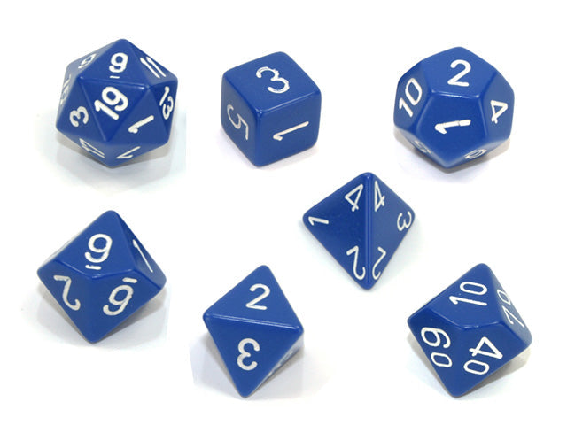 Chessex CHX 25406 7-DIE SET OPAQUE BLUE/WHITE