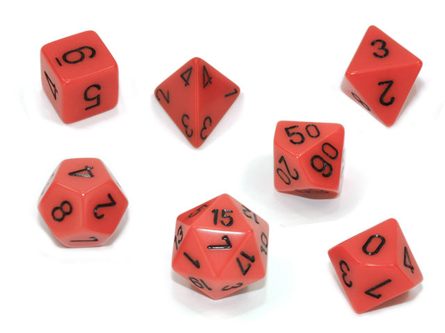 Chessex CHX 25403 7-DIE SET OPAQUE ORANGE/BLACK