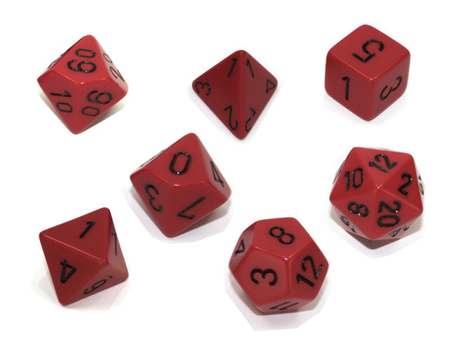 Chessex CHX 25414 7-DIE SET OPAQUE RED/BLACK