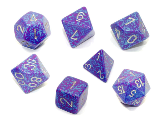 Chessex CHX 25347 7-DIE SET SPECKLED SILVER TETRA