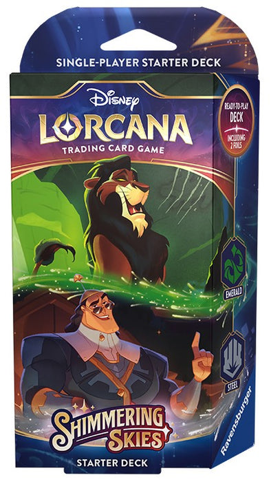 Ravensburger - Disney Lorcana: Shimmering Skies - Emerald & Steel Starter Deck