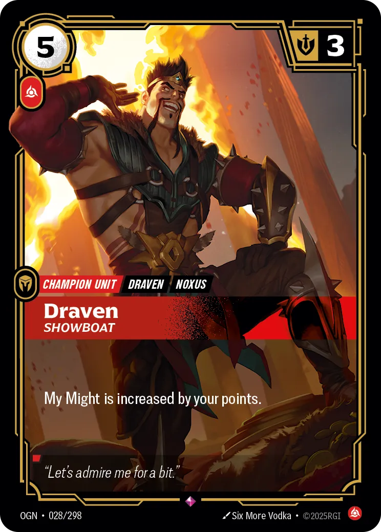 Draven, Showboat (OGN-028/298) [Riftbound: Origins]