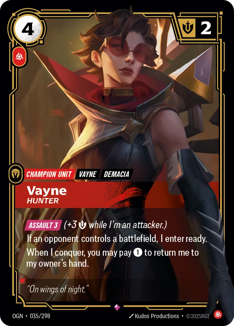 Vayne, Hunter (OGN-035/298) [Riftbound: Origins]