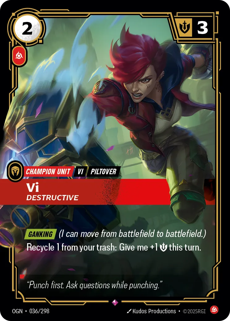 Vi, Destructive (OGN-036/298) [Riftbound: Origins]