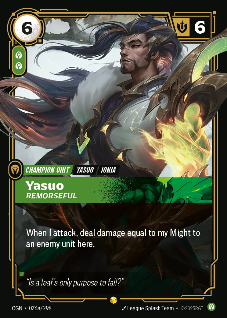 Yasuo, Remorseful (Alternate Art) (OGN-076a/298) [Riftbound: Origins]