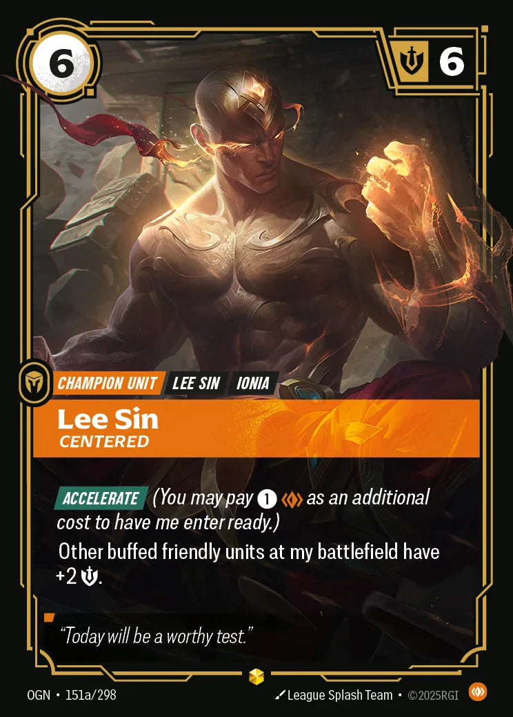 Lee Sin, Centered (Alternate Art) (OGN-151a/298) [Riftbound: Origins]
