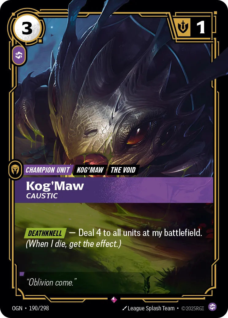 Kog'Maw, Caustic (OGN-190/298) [Riftbound: Origins]