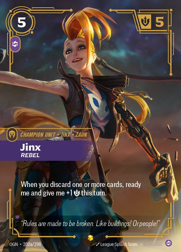 Jinx, Rebel (Alternate Art) (OGN-202a/298) [Riftbound: Origins]