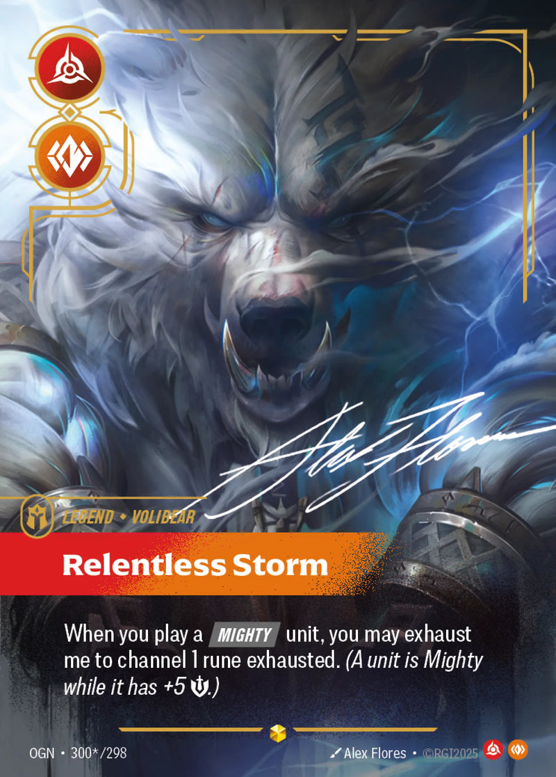 Volibear, Relentless Storm (Signature Overnumbered) (OGN-300*/298) [Riftbound: Origins]