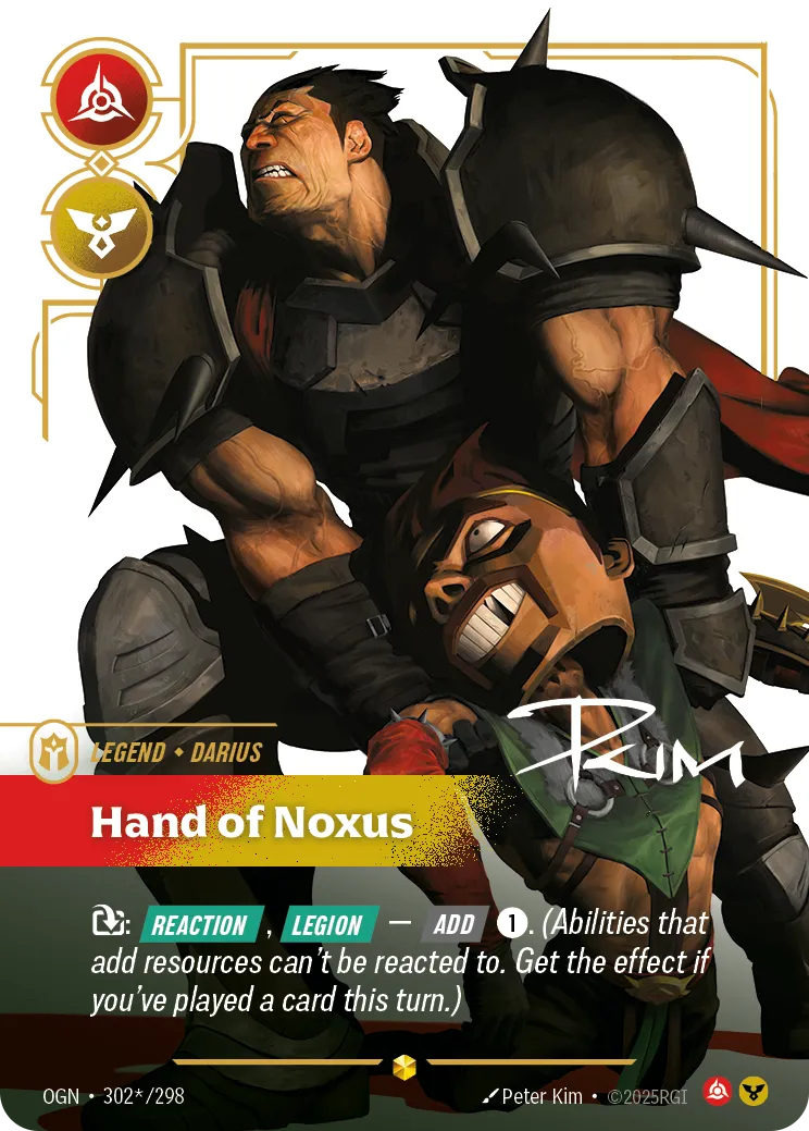 Darius, Hand of Noxus (Signature Overnumbered) (OGN-302*/298) [Riftbound: Origins]