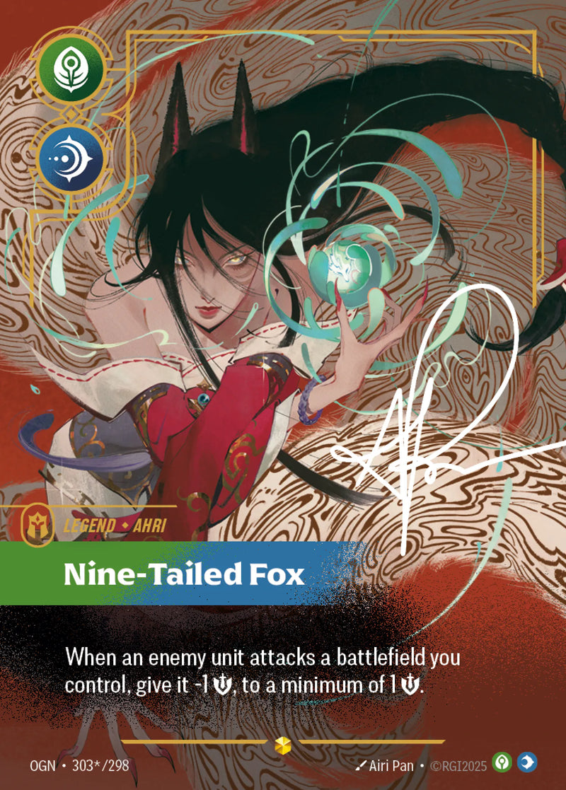 Ahri, Nine-Tailed Fox (Signature Overnumbered) (OGN-303*/298) [Riftbound: Origins]
