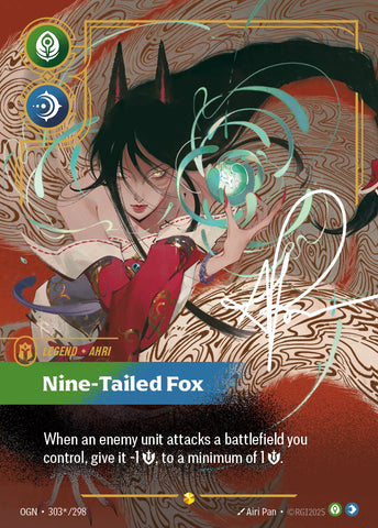 Ahri, Nine-Tailed Fox (Signature Overnumbered) (OGN-303*/298) [Riftbound: Origins]