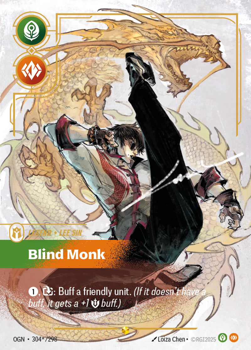 Lee Sin, Blind Monk (Signature Overnumbered) (OGN-304*/298) [Riftbound: Origins]