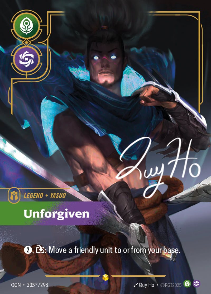 Yasuo, Unforgiven (Signature Overnumbered) (OGN-305*/298) [Riftbound: Origins]