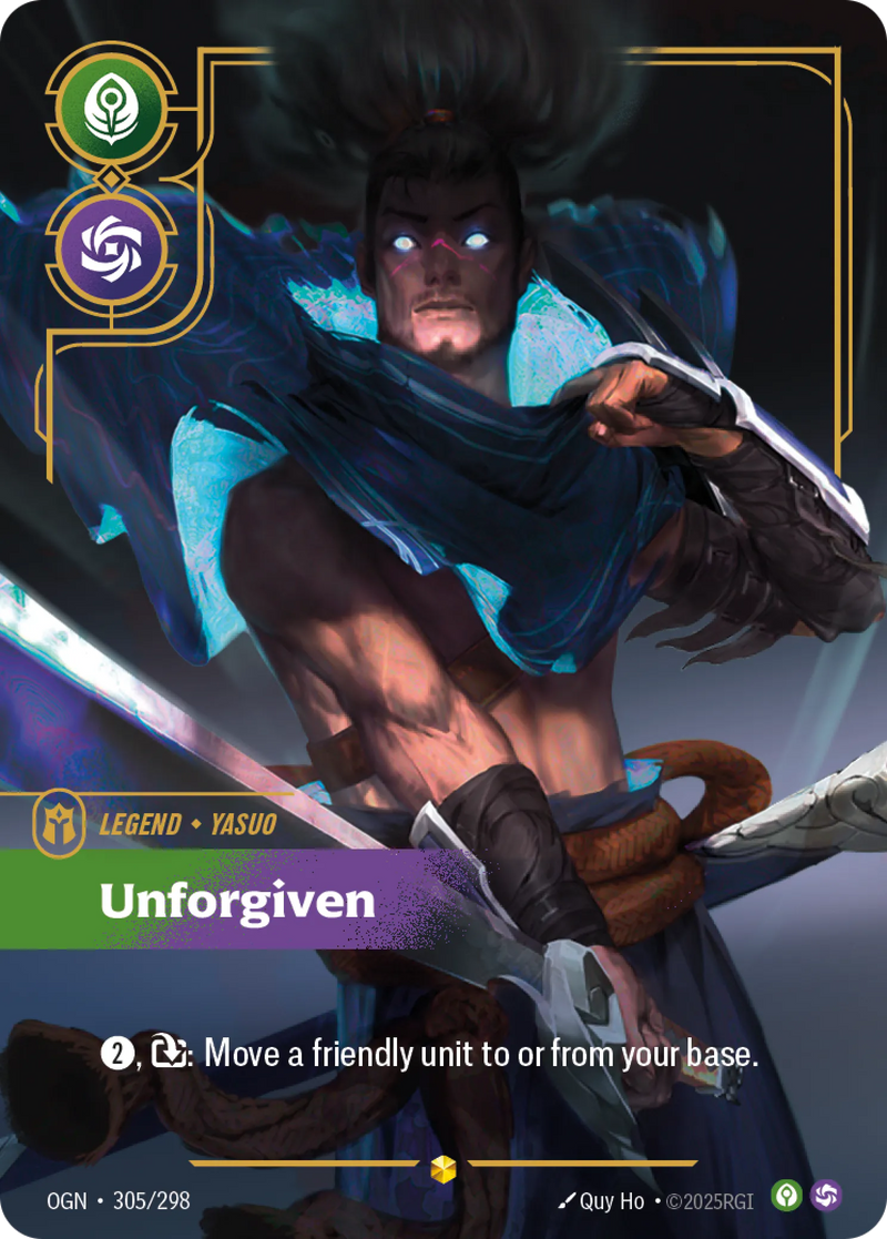 Yasuo, Unforgiven (Overnumbered) (OGN-305/298) [Riftbound: Origins]