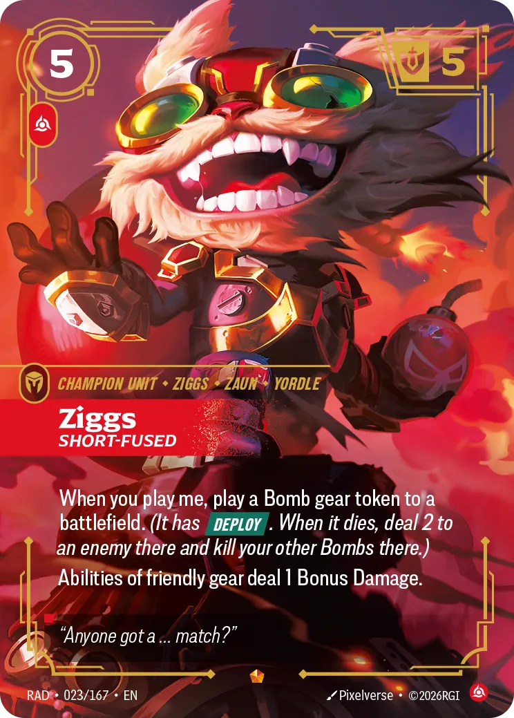 Ziggs, Short-Fused (RAD-023/167) [Riftbound: Radiance]