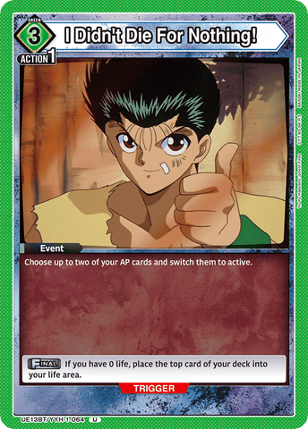 I Didn't Die For Nothing! [UE13BT/YYH-1-064] (U)