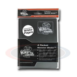 Monster Binder Protectors 4 Pocket - Black w/ White Pages