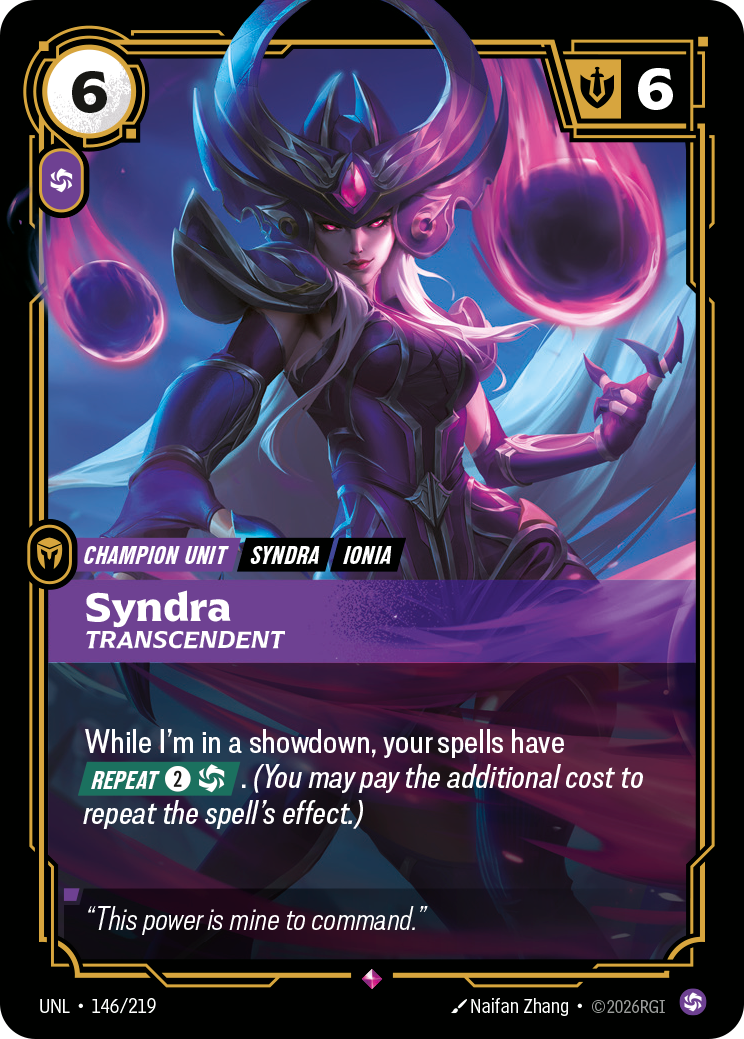 Syndra - Transcendent (UNL-146/219) [Riftbound: Unleashed]
