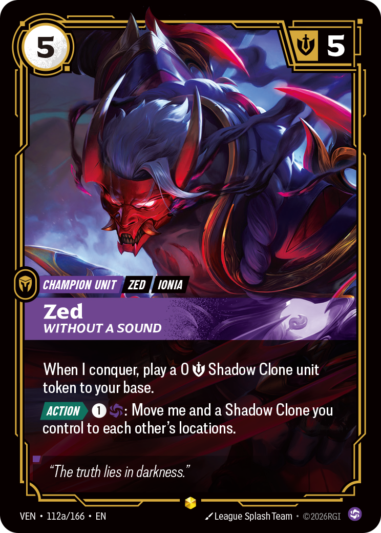 Zed, Without a Sound (Alternate Art) (VEN-112a/166) [Riftbound: Vendetta]