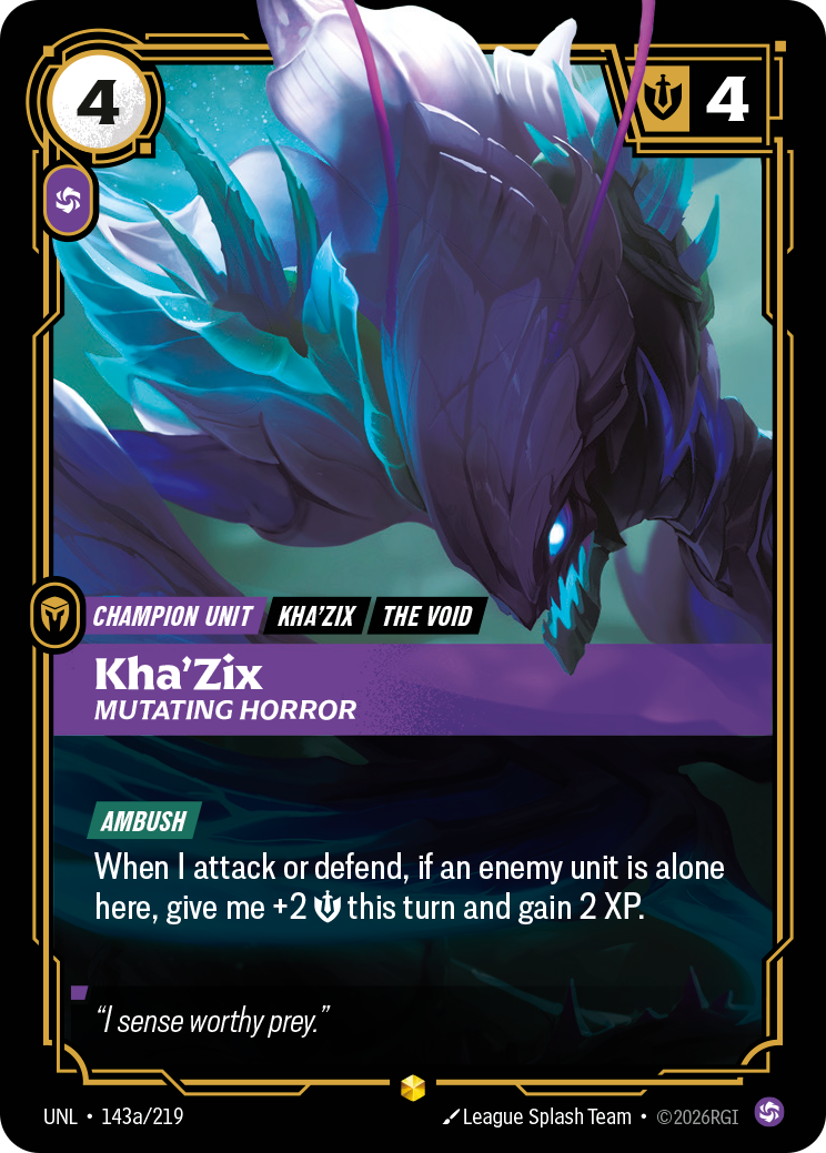 Kha'Zix - Mutating Horror (Alternate Art) (UNL-143a/219) [Riftbound: Unleashed]