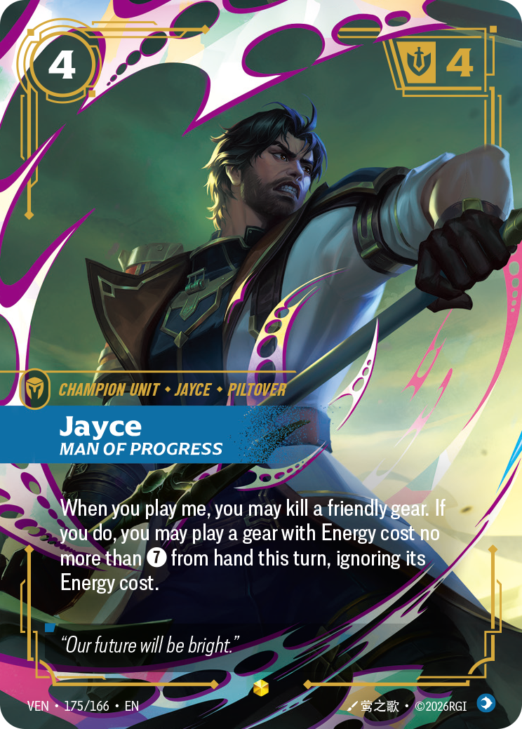 Jayce, Man of Progress (Overnumbered) (VEN-175/166) [Riftbound: Vendetta]