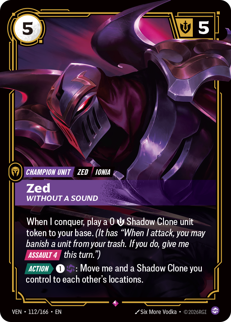 Zed, Without a Sound (VEN-112/166) [Riftbound: Vendetta]