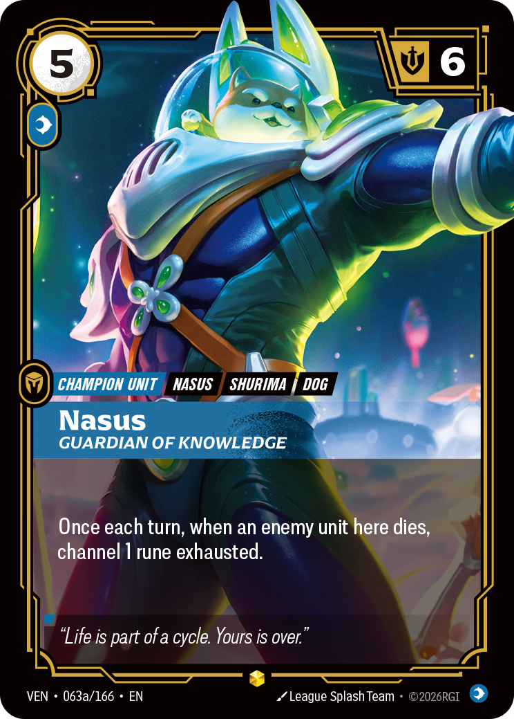 Nasus, Guardian of Knowledge (Alternate Art) (VEN-063a/166) [Riftbound: Vendetta]