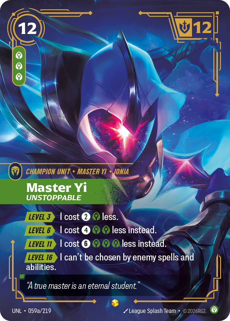 Master Yi - Unstoppable (Alternate Art) (UNL-059a/219) [Riftbound: Unleashed]
