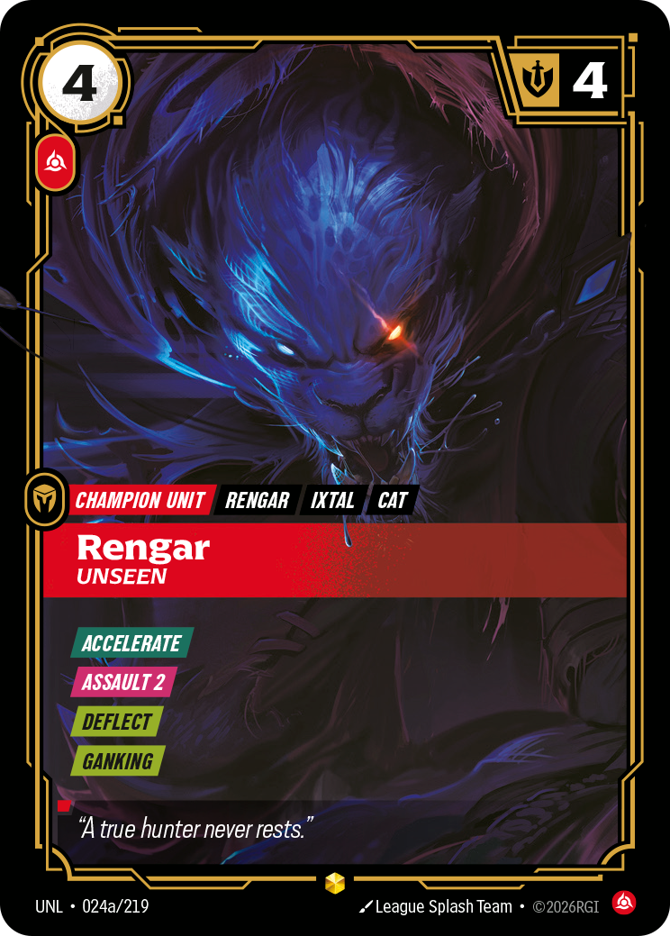 Rengar - Unseen (Alternate Art) (UNL-024a/219) [Riftbound: Unleashed]