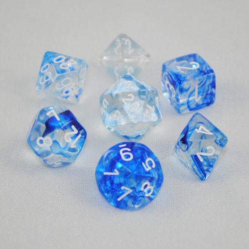 Chessex CHX 27466 7-DIE SET NEBULA DARK BLUE/WHITE