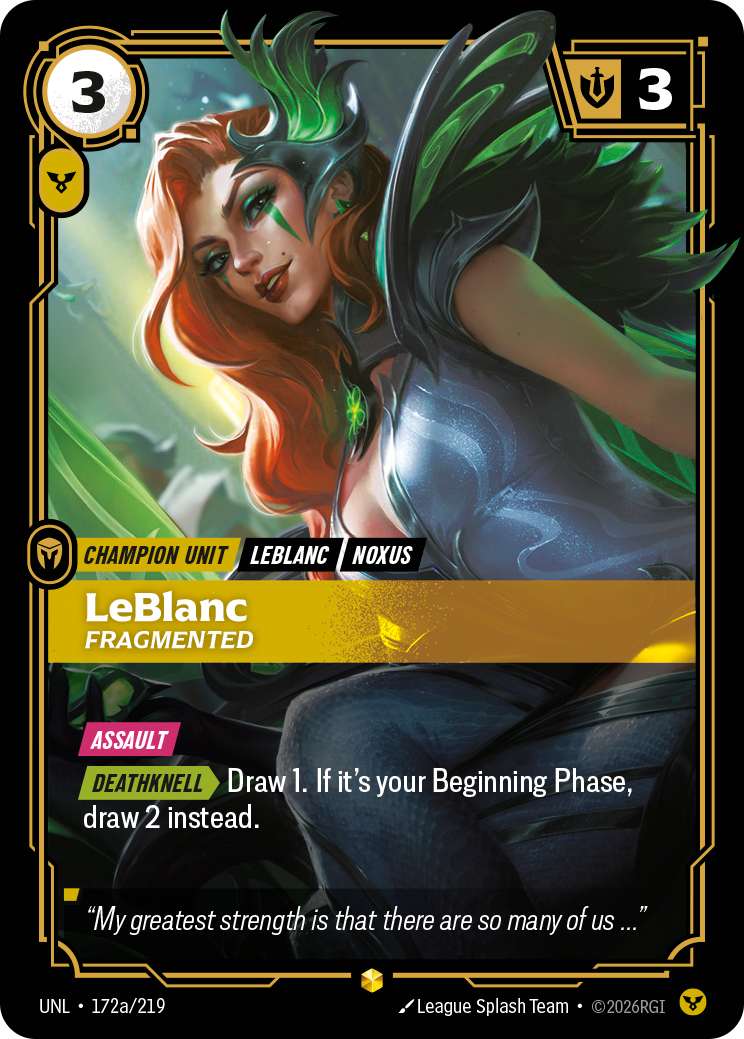 LeBlanc - Fragmented (Alternate Art) (UNL-172a/219) [Riftbound: Unleashed]