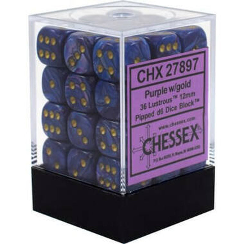 Chessex - CHX27897 - Lustrous Purple/Gold 36D6