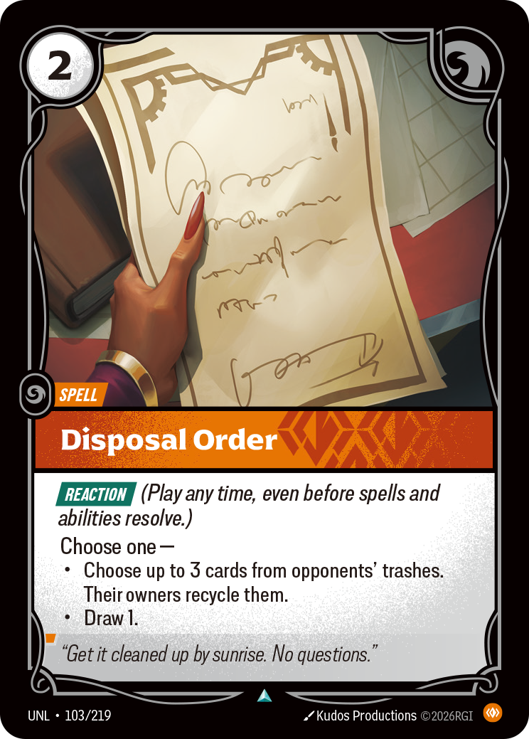 Disposal Order (UNL-103/219) [Riftbound: Unleashed]