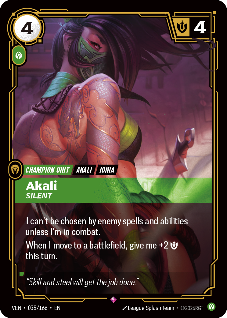 Akali, Silent (VEN-038/166) [Riftbound: Vendetta]