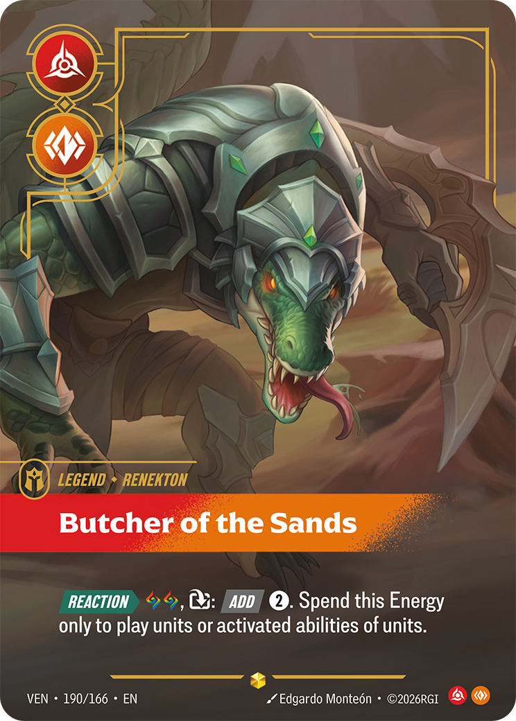 Renekton - Butcher of the Sands (Overnumbered) (VEN-190/166) [Riftbound: Vendetta]