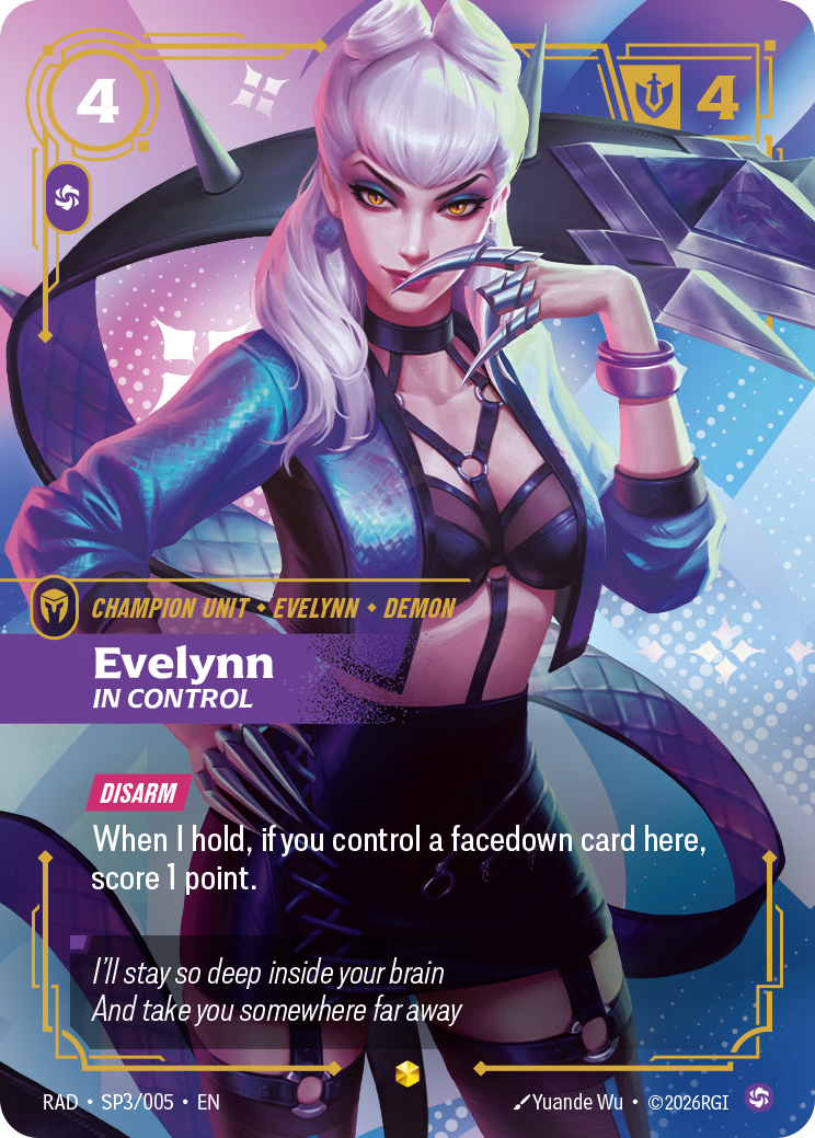Evelynn, In Control (K/DA Special Art) (RAD-SP3/005) [Riftbound: Radiance]